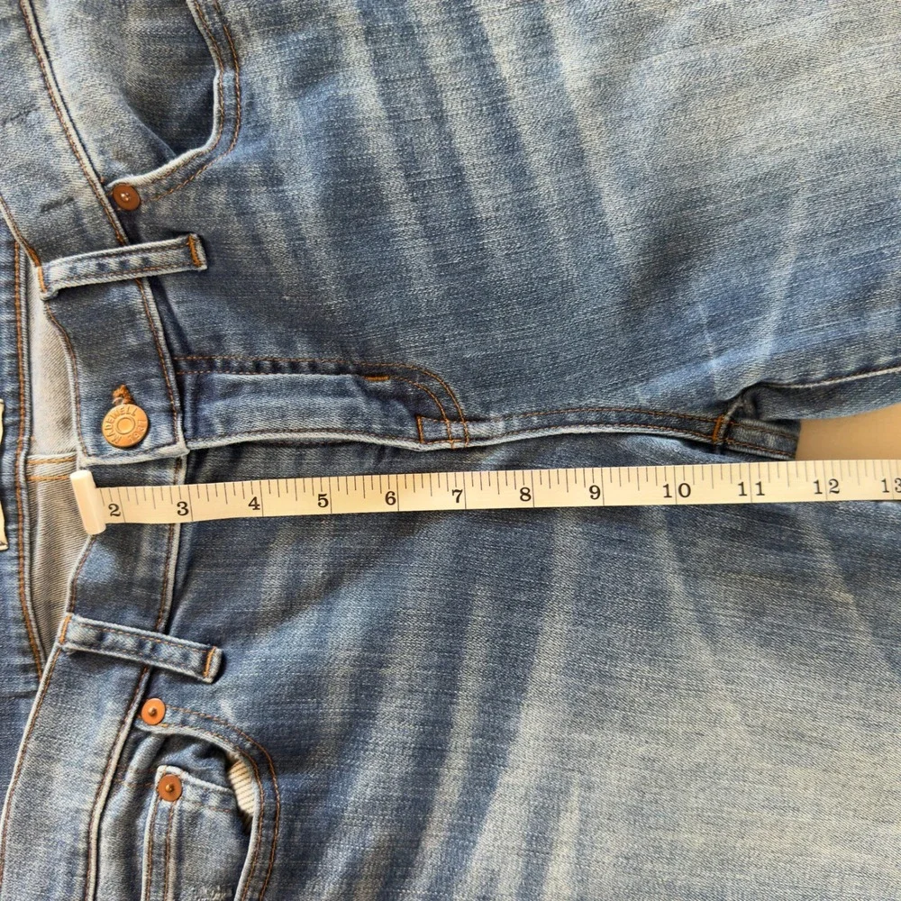Madewell Alley Straight Jeans Womens 30 Blue Distressed Raw Hem Denim